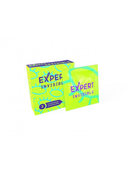Ультратонкие презервативы Expert Invisible - 3 шт. - Expert - купить с доставкой в Новочебоксарске