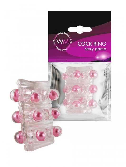 Прозрачная сквозная насадка на пенис с цветными шариками - Erowoman-Eroman - в Новочебоксарске купить с доставкой