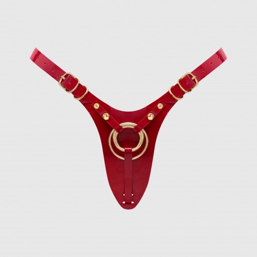 Красный пояс для фиксации насадок Strap-On-Me Leatherette Harness Fabulous - Strap-on-me - купить с доставкой в Новочебоксарске