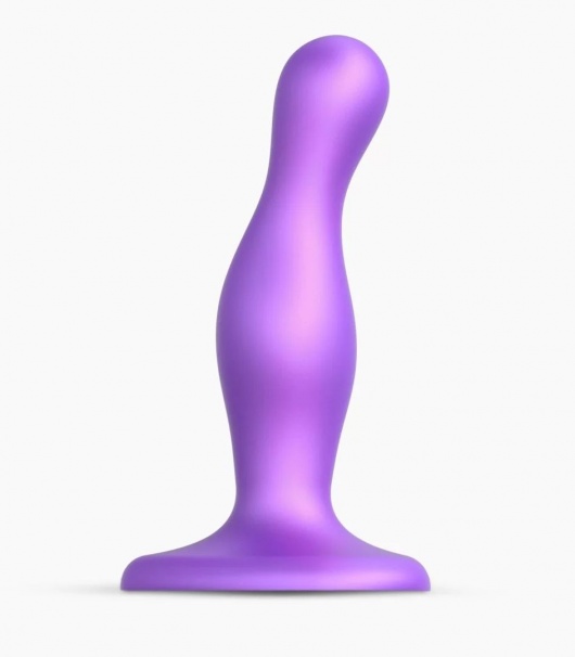 Фиолетовая насадка Strap-On-Me Dildo Plug Curvy size S - Strap-on-me - купить с доставкой в Новочебоксарске