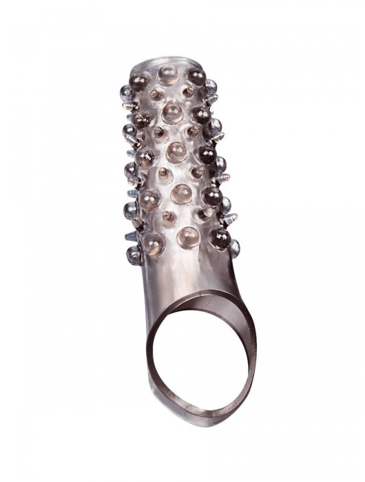 Дымчатая насадка на пенис с шипами и выпуклостями - 12 см. - Sex Expert - в Новочебоксарске купить с доставкой