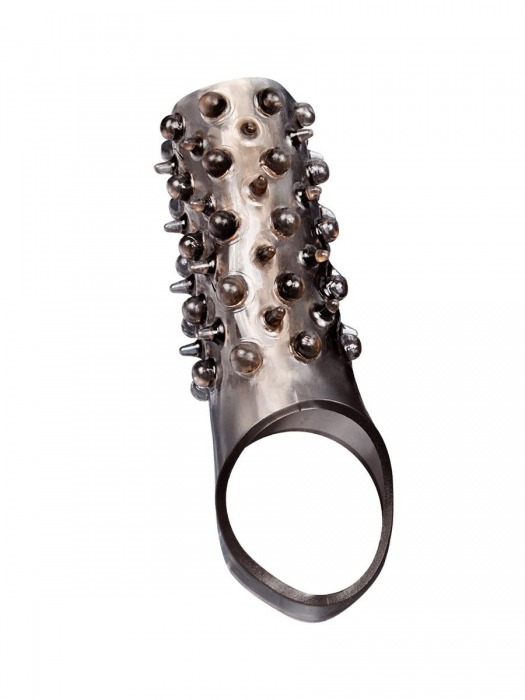 Дымчатая насадка на пенис с шипами и выпуклостями - 12,5 см. - Sex Expert - в Новочебоксарске купить с доставкой