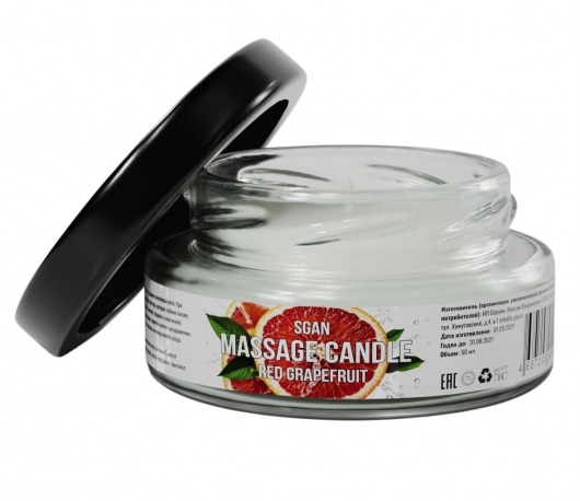 Массажная свеча «Красный грейпфрут» - 50 мл. - SGAN - купить с доставкой в Новочебоксарске