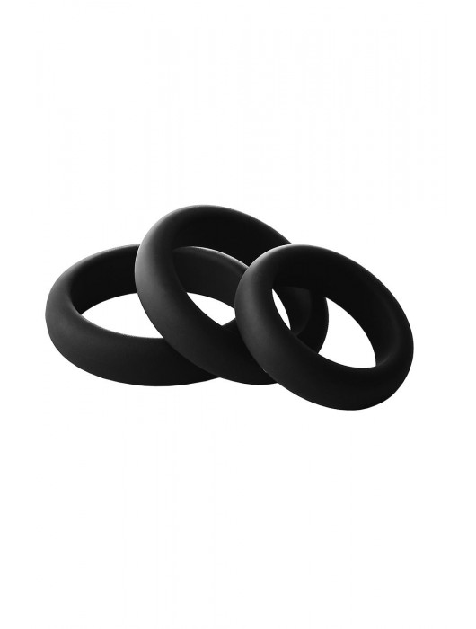 Набор из 3 черных эрекционных колец Smooth Silicone Cockring Pack - Dream Toys - в Новочебоксарске купить с доставкой