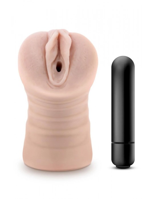 Телесный мастурбатор-вагина Ayumi с вибрацией - Blush Novelties - в Новочебоксарске купить с доставкой