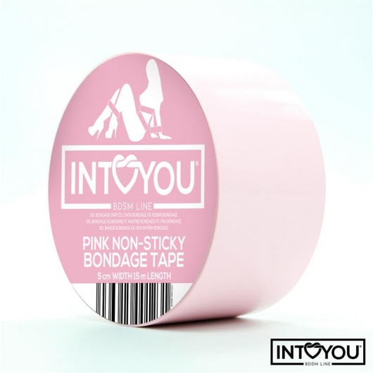 Розовый скотч для фиксации Non-Sticky Bondage Tape - 15 м. - Intoyou - купить с доставкой в Новочебоксарске