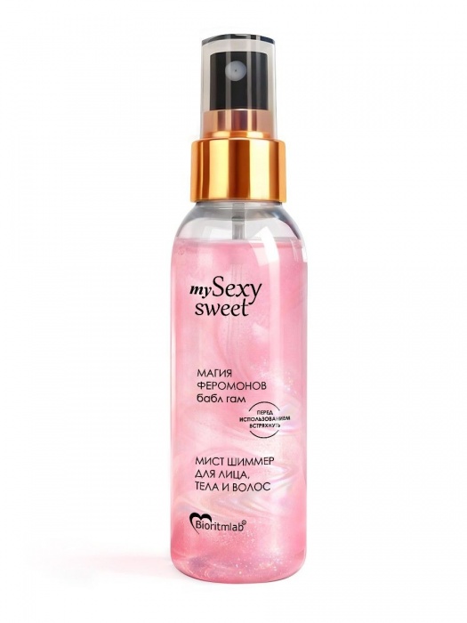 Мист для лица, тела и волос Sexy Sweet с ароматом бабл-гам, шиммером и феромонами - 95 мл. -  - Магазин феромонов в Новочебоксарске