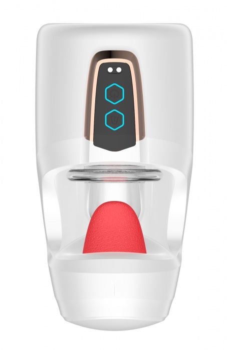 Белый мастурбатор с язычком и возвратно-поступательными движениями - Secwell - в Новочебоксарске купить с доставкой