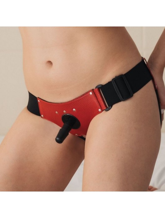 Красные трусики со штырьком для насадки - БДСМ Арсенал - купить с доставкой в Новочебоксарске