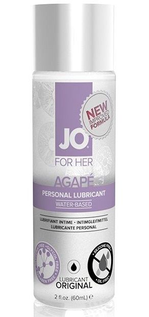 Лубрикант на водной основе для женщин JO AGAPE LUBRICANT ORIGINAL - 60 мл. - System JO - купить с доставкой в Новочебоксарске