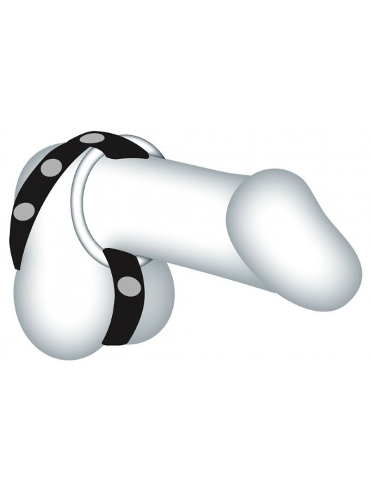 Подхват для мошонки с 3 съемными эрекционными кольцами Leder-Riemen - Orion - в Новочебоксарске купить с доставкой