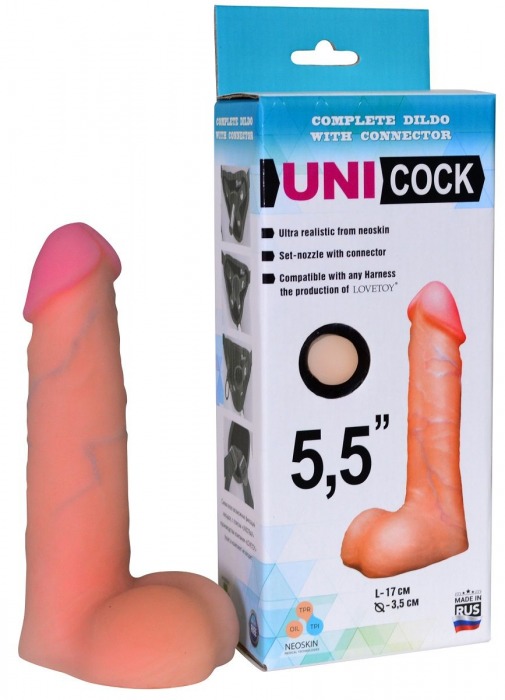 Фаллическая насадка Харнесс UNICOCK 5,5  - 17 см. - LOVETOY (А-Полимер) - купить с доставкой в Новочебоксарске