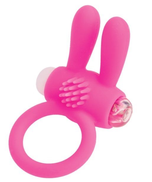 Розовое эрекционное виброкольцо A-toys с ушками - A-toys - в Новочебоксарске купить с доставкой