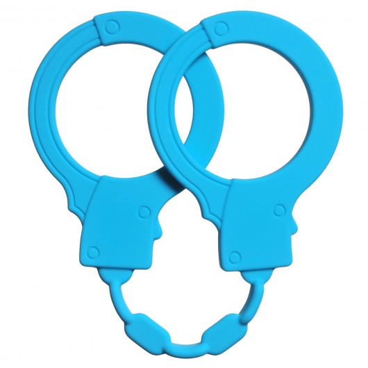 Голубые силиконовые наручники Stretchy Cuffs Turquoise - Lola Games - купить с доставкой в Новочебоксарске