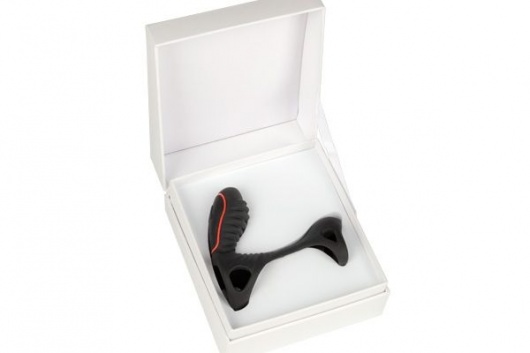 Чёрная насадка на фаллос Gladiator + LRS  с трехкнопочным пультом управления - Adrien Lastic - в Новочебоксарске купить с доставкой