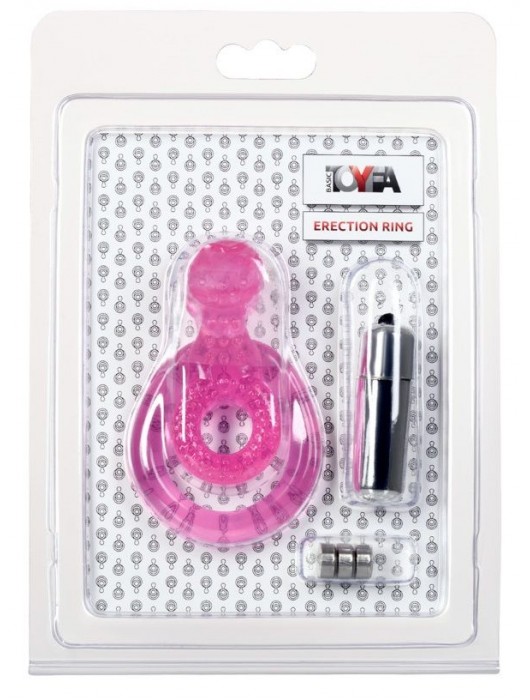 Розовая вибронасадка со стимулятор клитора   Язычок - Toyfa Basic - в Новочебоксарске купить с доставкой