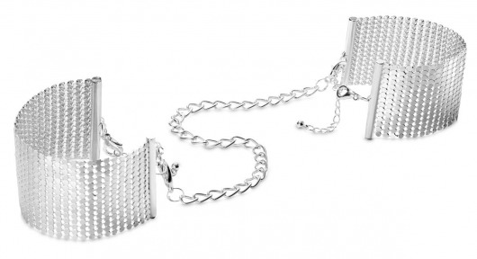 Серебристые наручники-браслеты Desir Metallique Handcuffs - Bijoux Indiscrets - купить с доставкой в Новочебоксарске