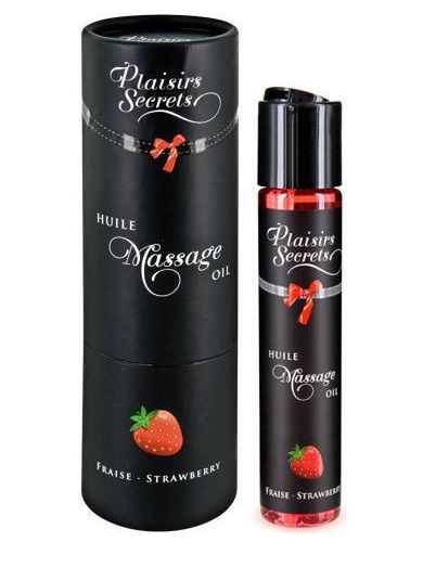 Массажное масло с ароматом клубники Huile de Massage Gourmande Fraise des Bois - 59 мл. - Plaisir Secret - купить с доставкой в Новочебоксарске
