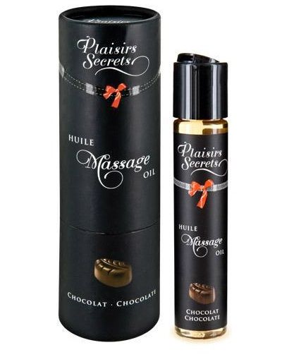 Массажное масло с ароматом шоколада Huile de Massage Gourmande Chocolat - 59 мл. - Plaisir Secret - купить с доставкой в Новочебоксарске