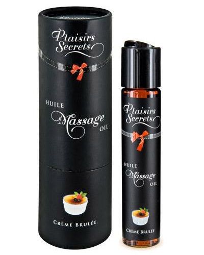 Массажное масло с ароматом крем брюле Huile de Massage Gourmande Creme Brulée - 59 мл. - Plaisir Secret - купить с доставкой в Новочебоксарске