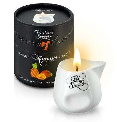 Массажная свеча с ароматом манго и ананаса Bougie de Massage Ananas Mangue - 80 мл. - Plaisir Secret - купить с доставкой в Новочебоксарске