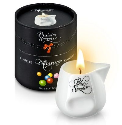 Массажная свеча с ароматом бубль-гума Bougie de Massage Gourmande Bubble Gum - 80 мл. - Plaisir Secret - купить с доставкой в Новочебоксарске
