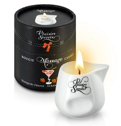 Массажная свеча с ароматом клубничного дайкири Bougie de Massage Daikiri Fraise - 80 мл. - Plaisir Secret - купить с доставкой в Новочебоксарске