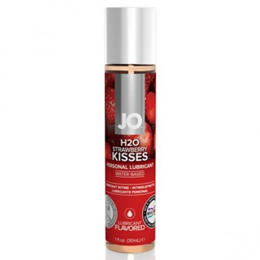 Смазка с ароматом клубники JO Flavored Strawberry Kiss - 30 мл. - System JO - купить с доставкой в Новочебоксарске