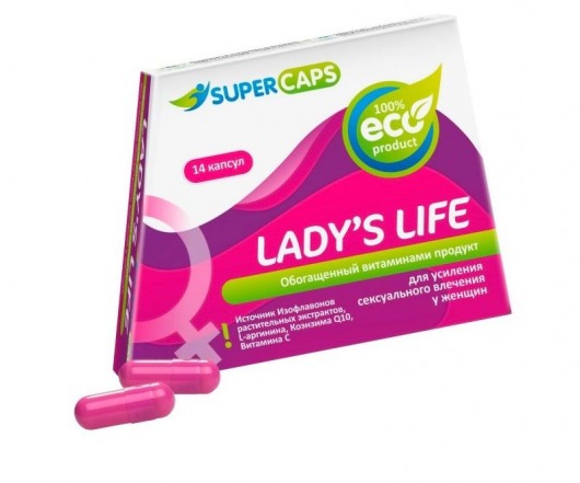 Возбуждающие капсулы Ladys Life - 14 капсул (0,35 гр.) - SuperCaps - купить с доставкой в Новочебоксарске