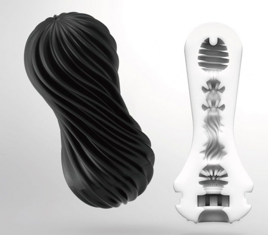 Мастурбатор FLEX Rocky Black с плотным рельефом - Tenga - в Новочебоксарске купить с доставкой