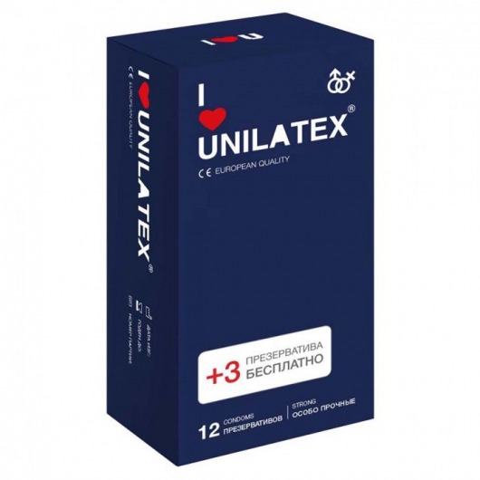 Ультрапрочные презервативы Unilatex Extra Strong - 12 шт. + 3 шт. в подарок - Unilatex - купить с доставкой в Новочебоксарске