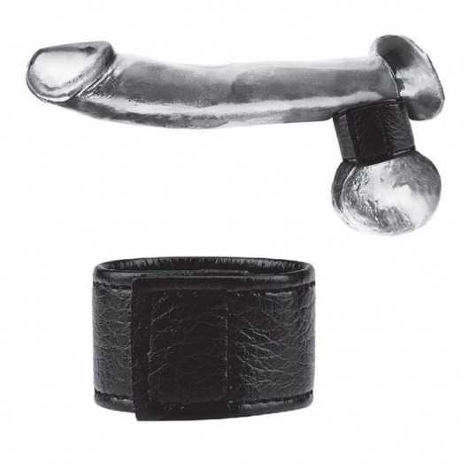 Чёрная утяжка на мошонку 1  Velcro Ball Stretcher - BlueLine - купить с доставкой в Новочебоксарске