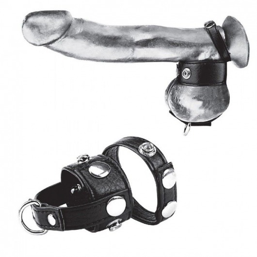 Утяжка для мошонки и пениса Cock Ring With 1  Ball Stretcher And Optional Weight Ring - BlueLine - купить с доставкой в Новочебоксарске