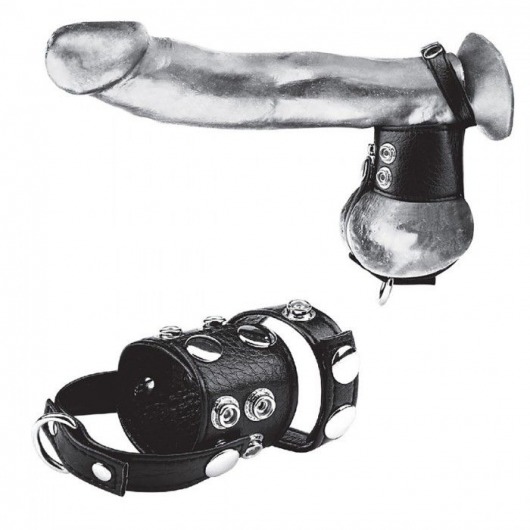 Утяжка на пенис и мошонку Cock Ring With 1.5  Ball Stretcher And Optional Weight Ring - BlueLine - купить с доставкой в Новочебоксарске