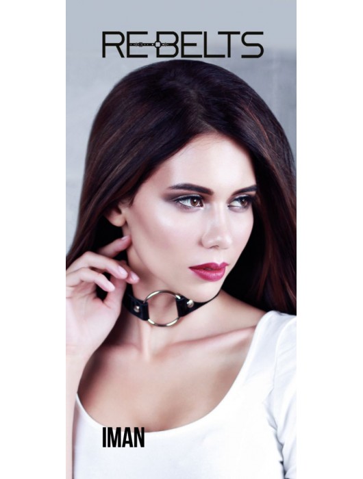 Чёрный чокер-кляп Iman Black - Rebelts - купить с доставкой в Новочебоксарске