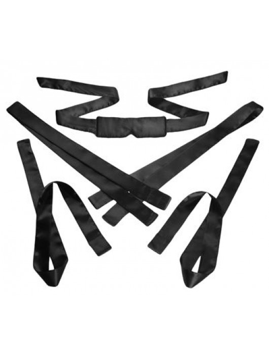 Бондажный набор из сатиновых лент Bordeaux 5 Piece Satin Bondage Set - XR Brands - купить с доставкой в Новочебоксарске