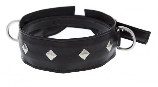 Полиуретановый ошейник с пуклями и D-кольцами Collar with Studs - Blush Novelties - купить с доставкой в Новочебоксарске