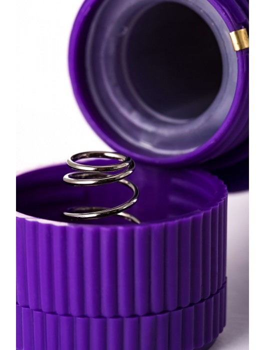 Фиолетовый вибратор с шишечками - 17 см. - A-toys