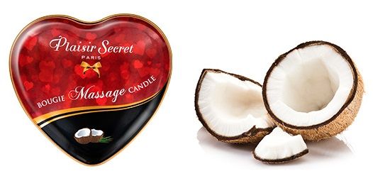 Массажная свеча с ароматом кокоса Bougie Massage Candle - 35 мл. - Plaisir Secret - купить с доставкой в Новочебоксарске