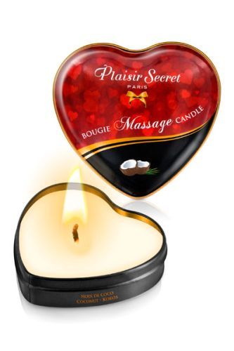 Массажная свеча с ароматом кокоса Bougie Massage Candle - 35 мл. - Plaisir Secret - купить с доставкой в Новочебоксарске