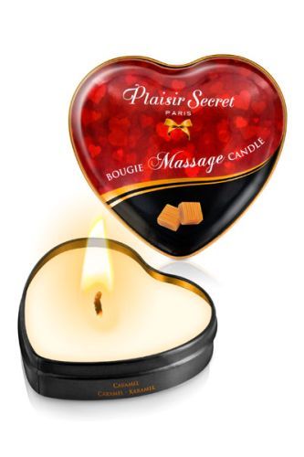 Массажная свеча с ароматом карамели Bougie Massage Candle - 35 мл. - Plaisir Secret - купить с доставкой в Новочебоксарске