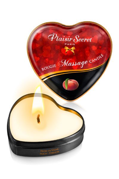 Массажная свеча с ароматом персика Bougie Massage Candle - 35 мл. - Plaisir Secret - купить с доставкой в Новочебоксарске