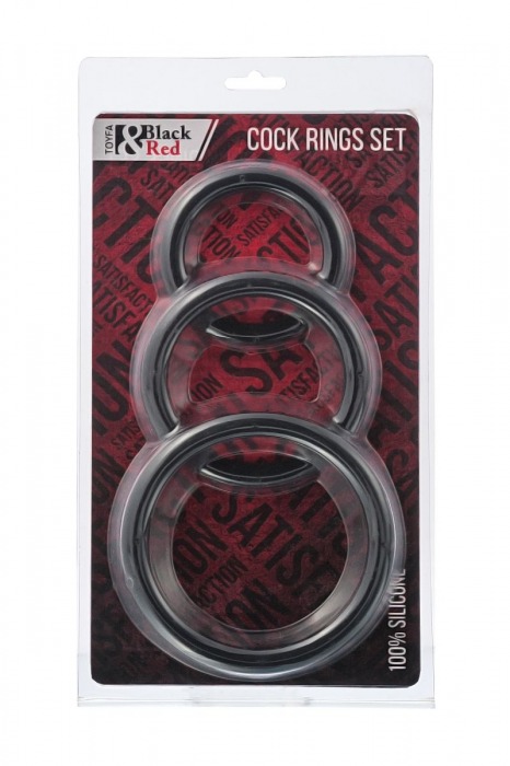 Набор из 3 чёрных эрекционных колец - ToyFa - в Новочебоксарске купить с доставкой