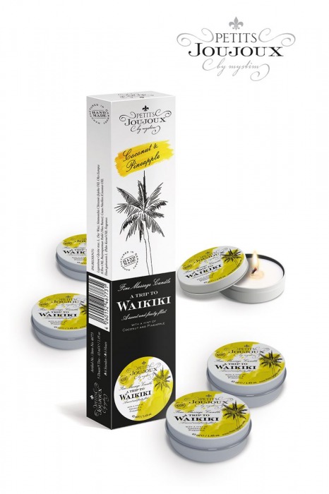 Набор из 5 свечей Petits Joujoux Waikiki Beach с ароматом кокоса и ананаса - MyStim - купить с доставкой в Новочебоксарске