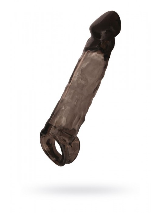 Чёрная насадка на пенис Tс подхватом - 19,5 см. - ToyFa - в Новочебоксарске купить с доставкой