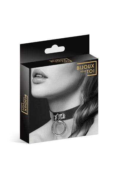 Узенький ошейник из полиуретана с кольцом - Bijoux Pour Toi - купить с доставкой в Новочебоксарске