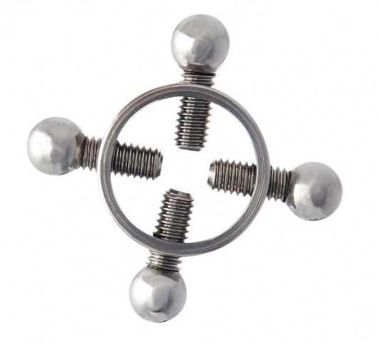 Серебристые зажимы для сосков на винтах - ToyFa - купить с доставкой в Новочебоксарске