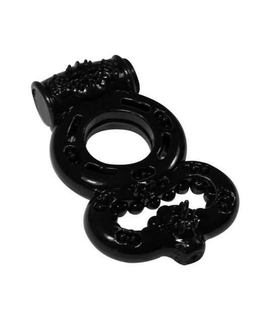 Чёрное эрекционное кольцо Rings Treadle с подхватом - Lola Games - в Новочебоксарске купить с доставкой