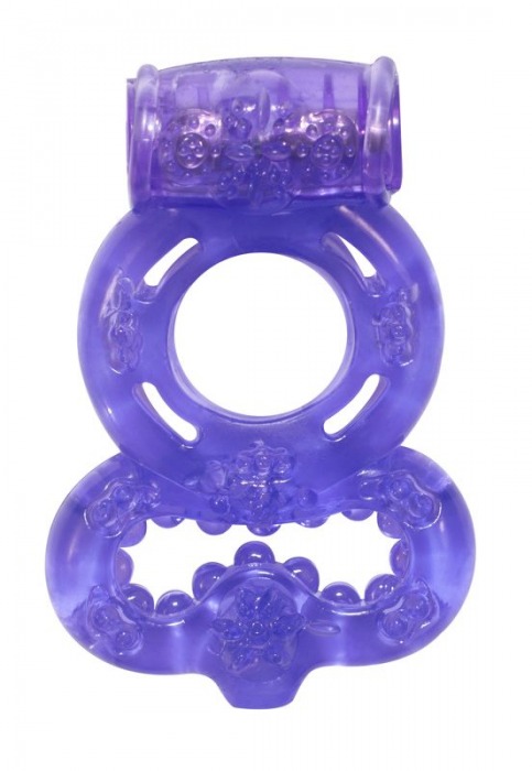 Фиолетовое эрекционное кольцо Rings Treadle с подхватом - Lola Games - в Новочебоксарске купить с доставкой