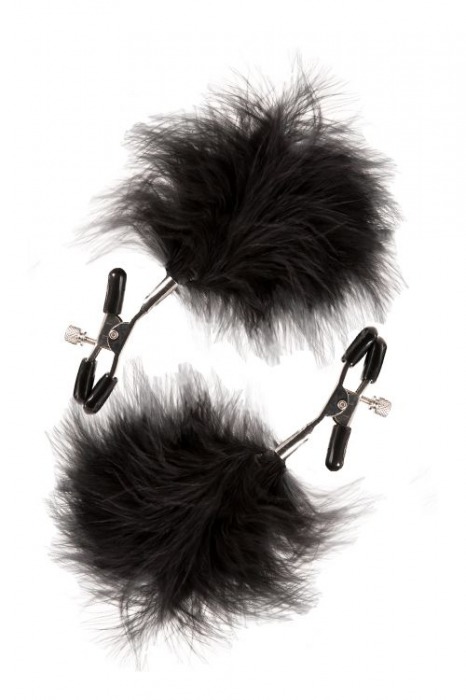 Зажимы для сосков с пухом FEATHERED NIPPLE CLAMPS - Blush Novelties - купить с доставкой в Новочебоксарске